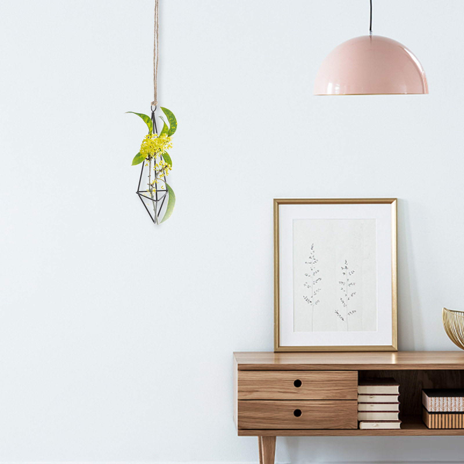 メタル製エアプランツホルダー、幾何学模様の鉄製プランタースタ - Spider Plant Hanging のレビューと価格